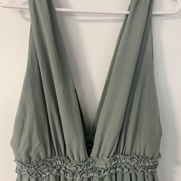 Lulu's Sage Brush Chiffon Maxi Dress - Picture 4 of 8